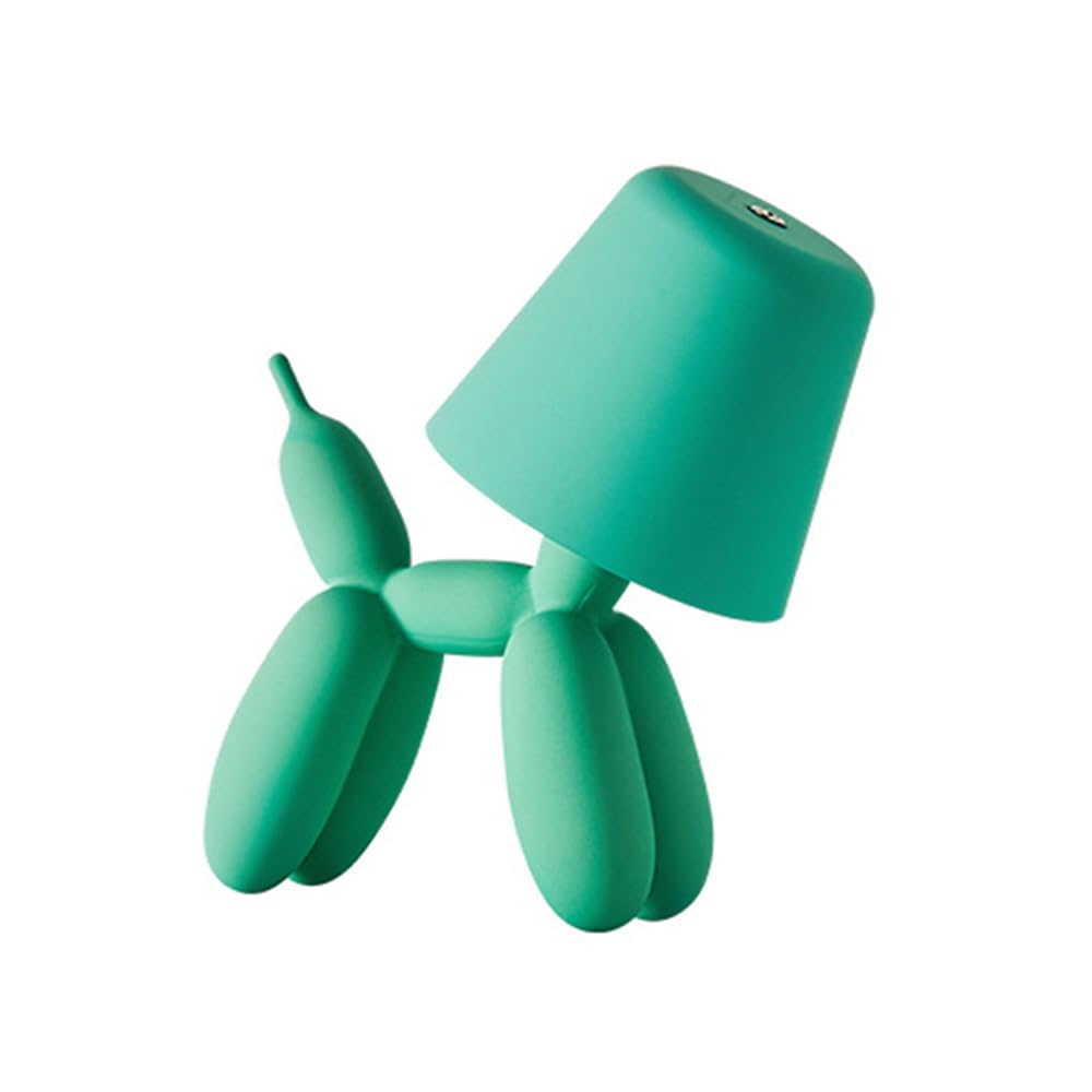 Masenkeli Balloon Dog Decorative Lamp - USB Rechargeable Touch Bedside Lamp with 3 Colour Temperatures is a Decorative lamp for Children's Rooms, bedrooms, cafes, Study Rooms and More (Green)