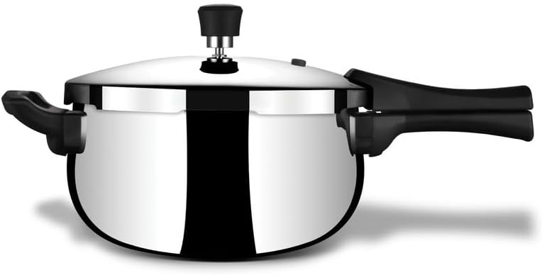 - Stahl Triply Stainless Steel Pressure Cooker 5 Litre Outer Lid | Belly Pressure Cooker | Triply Cooker With Gas & Induction Base | Safe & Long Lasting Steel | Xpress Cooker 9275 (Serves 4 People)