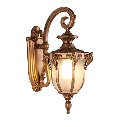 Luminaires d'extérieur étanches style lanterne noire mate en verre pour façade de maison