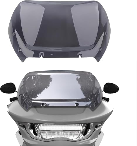 Image of 14 inch Smoke Wave Windshield Windscreen Wind Splitter Compatible for Harley Davidson CVO Street Glide FLHXSE 2023-2024, Street Glide FLHX 2024-up