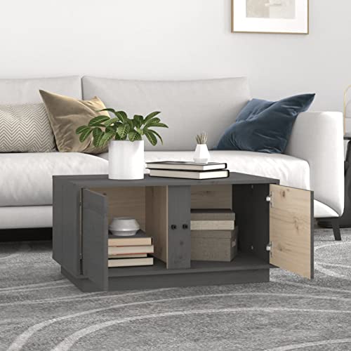Table de salon en bois massif de pin gris au design durable - 4