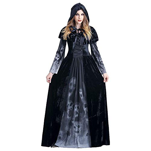 Ulalaza Disfraces de Mujer de Halloween Black Bat Fallen Angel Devil Vampire Witch Dress Accesorios de Cosplay para Adultos (style-13, XL)
