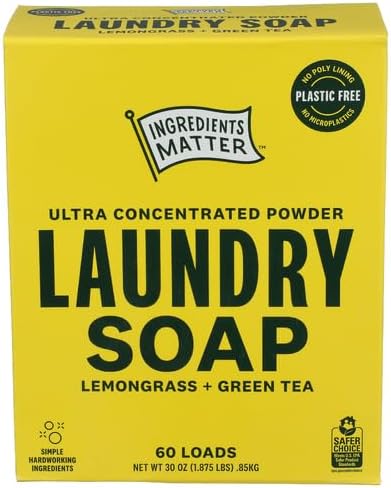 Ingredients Matter Laundry Powder Lemongrass Tea 30 oz (Pack of 8)