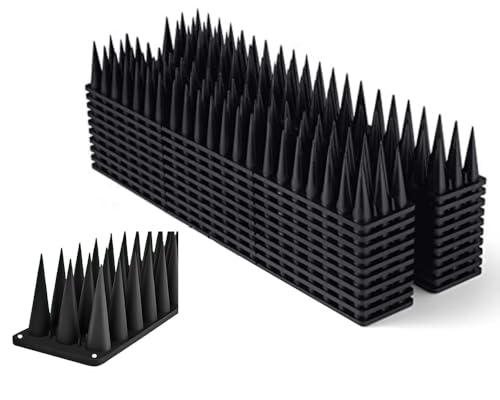 Image of CHANCEUX Anti Bird Plastic Spikes Black (5 pcs Set) for AC Balconies Window Home Protection from Pigeon Dog Monkey Crow Kabootar -Area Covers 5 FT - kabutar Control Scare Repellent Balcony Railing