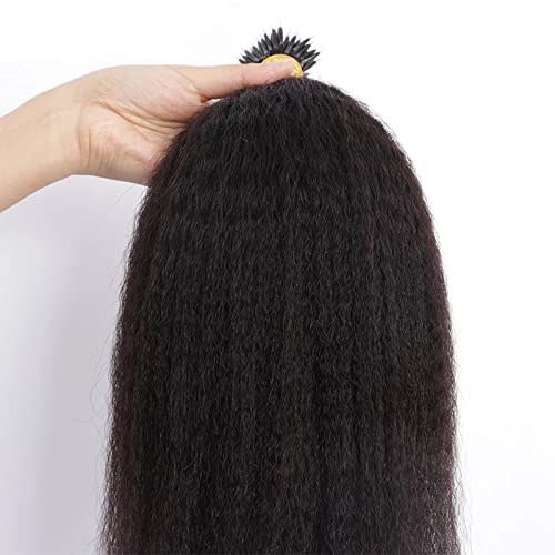 Miniatura 4 de Extensión de cabello humano lacio tipo afro con nano anillo, preunido, cabello Remy brasileño microlink grueso Yaki Nano Ring I Tip extensiones de