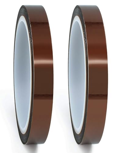 LOZTBUE 2 Ruban résistant à la chaleur, ruban isolant électrique en polyimide haute température pour soudure d'imprimante 3D, revêtement en poudre,sublimation thermique et isolation PCB (10 mm x 33 m)