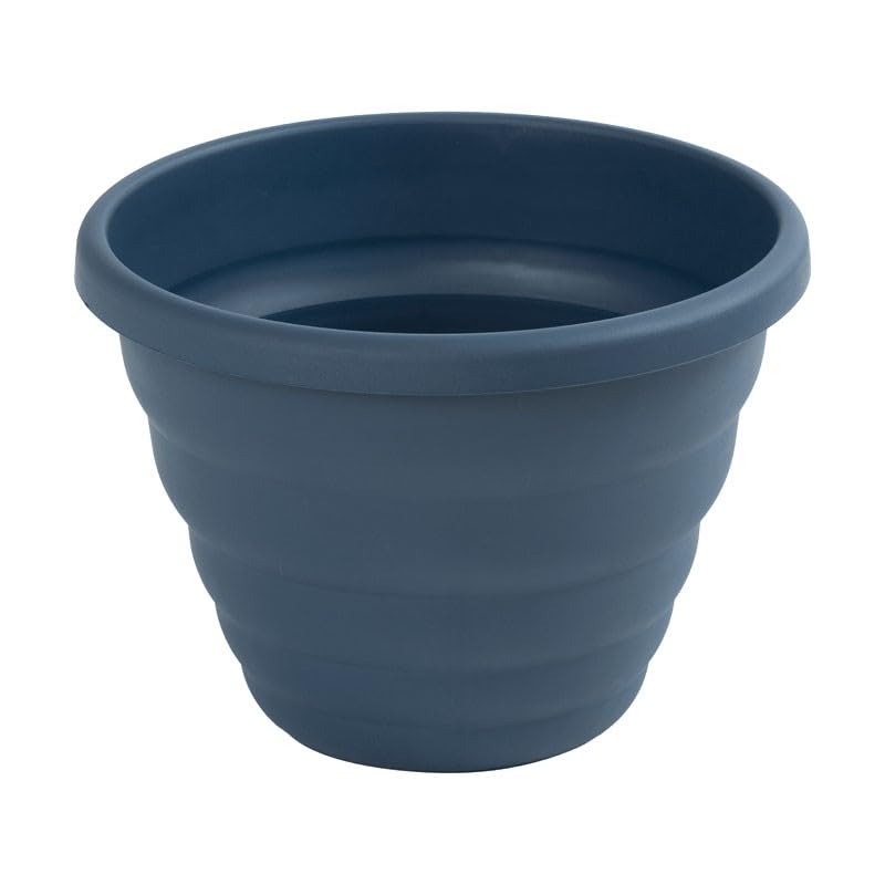 Colorful Round Planter Pots – Multiple Sizes – Indoor/Outdoor Use – Modern Flower Pots with Drainage – Decorative Garden Containers (NAVY, 40 CM)