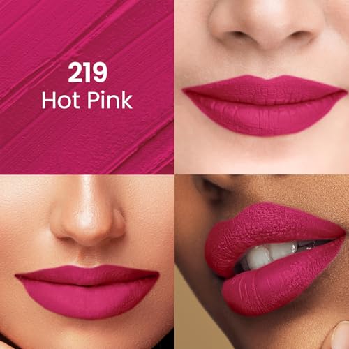 Image of Swiss Beauty Pure Matte Creamy Lipstick | Non-drying, Highly pigmented Lipstick | Shade- Hot Pink, 3.8gm|