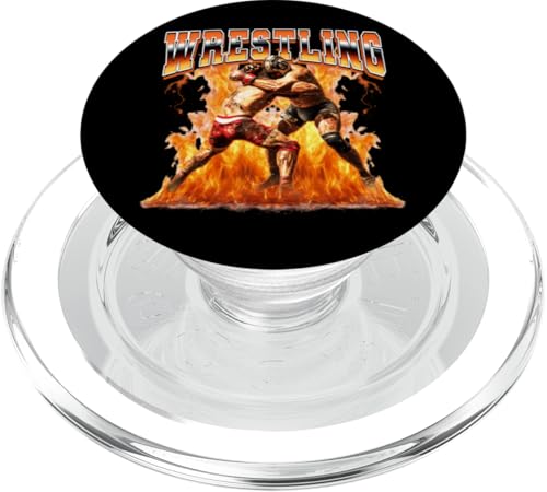 Wrestling Wrestler Flames stile Bootleg anni '90 PopSockets PopGrip per MagSafe