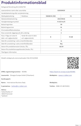 GOODRIDE - 225/55 R16 TL 99H SW608 SNOWMASTER XL M+S 3PMSF - Winterreifen