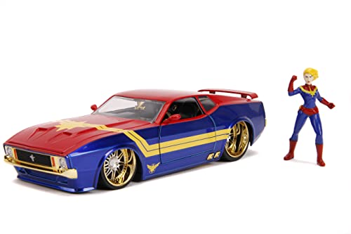 Jada Marvel 1:24 Ford Mustang Mach 1 con Figura Captain Marvel miniatura 1