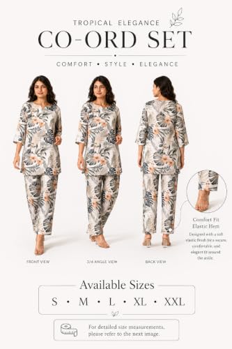 Image of RANGRIKA.in Co-ord Set for Women Stylish | Kurta Set for | Short Kurti with Palazzo | Ethnic Jaipuri Kurti Set | Kurti Palazzo Set | Salwar Suit