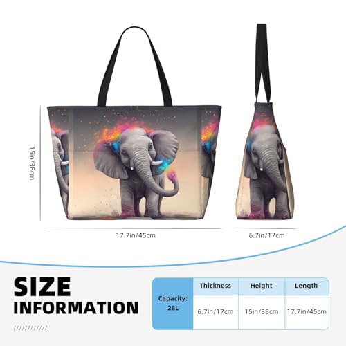 Beach Bags For Women Large Waterproof Sandproof Beach Tote Bag Lightweight Zipper Carry On Bag Animal Cartoon Elephant Pool Bag For Gym Travel Vocation4