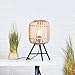 Produktbild Lightbox dekorative Tischlampe - Tischleuchte im Nature-Style mit Schalter - Metall/Rattan Hellbraun - 41cm Höhe