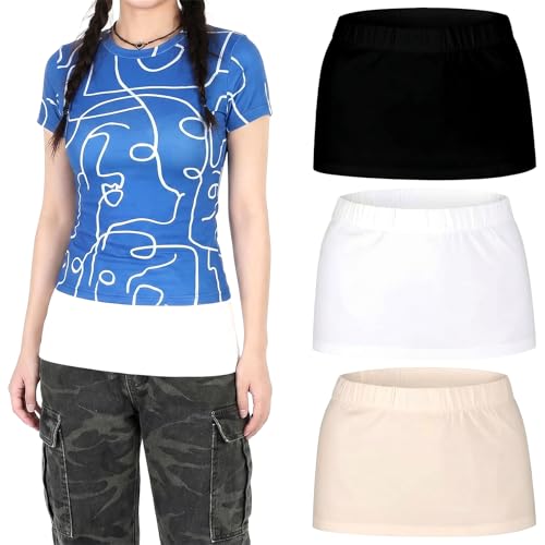 Zoooyawn 3 Pcs Shirt Extenders for Women Shirt Layering Extension Cami-shirt Layering Extension Half Slips Cleavage Cover for Women Cover Waist