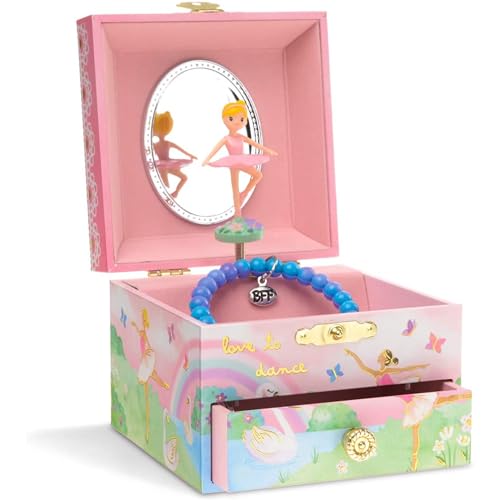 Jewelkeeper - Caja Joyero Musical con Bailarina, Arcoíris y Pan de Oro - Melodía del Lago de...