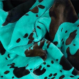 Teal Fleece Blanket Twin Size - Plush Soft Warm Turquoise Cow Print Throw for Bed, Couch, Sofa, Room Decor & Gifts - Image 6