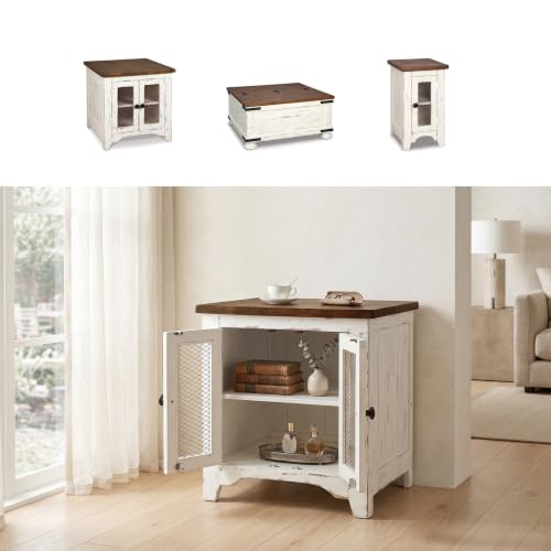 Signature Design by Ashley Wystfield End Table with Storage, White/Brown - image 2