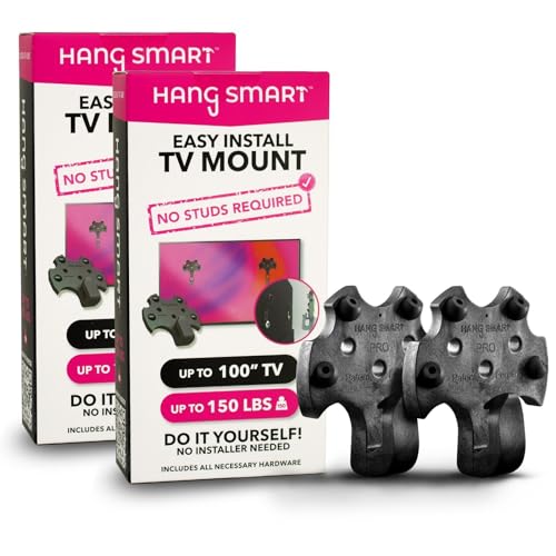 HangSmart TV Wall Mount 2-Pack - Universal Compatibility for 19-100 inch TVs, Dual Bundle, Holds up to 150lbs, Easy DIY Installation, Complete Kit with Two Mounts, Perfect for Bundles and Multiple TVs