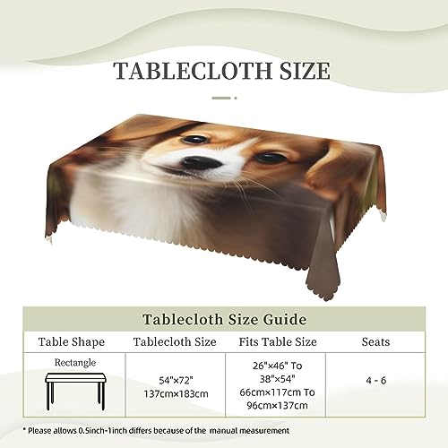 Nappe rectangulaire lavable sans repassage pour table à manger