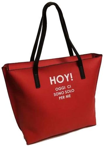 Hoy BORSA donna SHOPPER a spalla OGGI ci sono SOLO per me rossa - mis.  42x30x12 cm. : Amazon.it: Moda