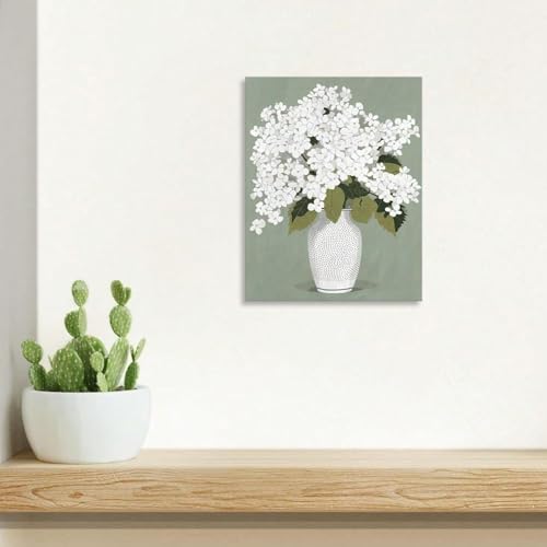 Peinture sur toile florale blanche pour salon minimaliste moderne