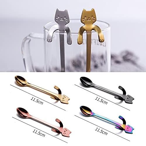 Keramik-Messlöffel-Set Mit Katzen-Motiv – 5-teilig Mit Band, Ideal Für Katzenfans & Hobby-Bäcker