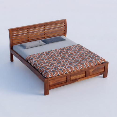 Image of OD ART Solid Sheesham Wood King Size Bed Without Storage (84x74 Inch) | Wooden Double Bed Cot for Bedroom | Modern Palang Design | Honey Finish