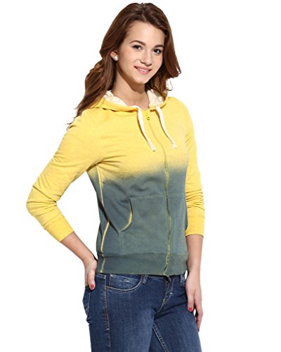 Image of Campus Sutra Women cotton Premium Zipper Hoodie-Grey