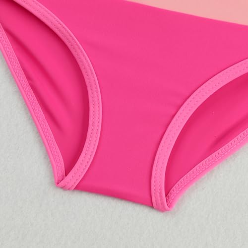 Image of Toddler Girls Swimsuit Casual Swimwear Kids Two Piece Color Block Bathing Suits Beach Bikini Set