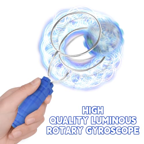 ABOHU Leuchtender Kreisel, 2 Stück Gyro-Rad Spinner Spielzeug, Magnetischer Leuchten Spinning Gyro, Schwerkraft trotzen, Magnetisches Kreisel Fidget Spielzeug für Kinder