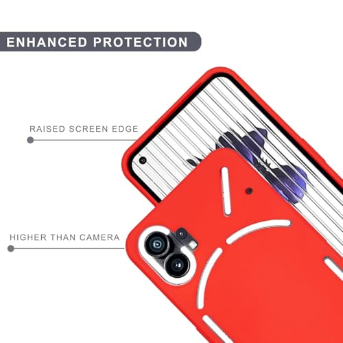 Image of SPRIG Compatible with Nothing (1) Premium FlexTone (TPU) Premium Back Cover Drop Tested Shock Proof Mobile Case for Men, Women, Boys and Girls with Camera Protection (Red)