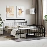 SKTQYQO Canapé sin colchón con pie de metal negro, estructura de cama...