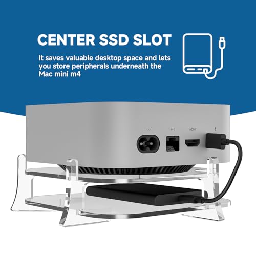 Support de bureau acrylique Mac Mini M4 transparent cristal - 3