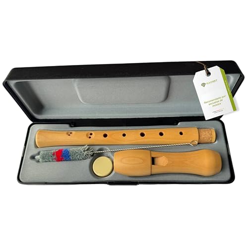 Flauta C-Soprano FUNDACIONES BARROCA digitación de madera en un juego completo | TAMBIÉN disponible como digitación alemana (seleccionable)