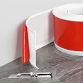 FOSLUOC Flexible Baseboard Molding Trim, 4 Inch x 20 Feet White Self-Adhesive Vinyl Wall Base Cove Base, Peel and Stick Rubber Wall Base Moulding Trim