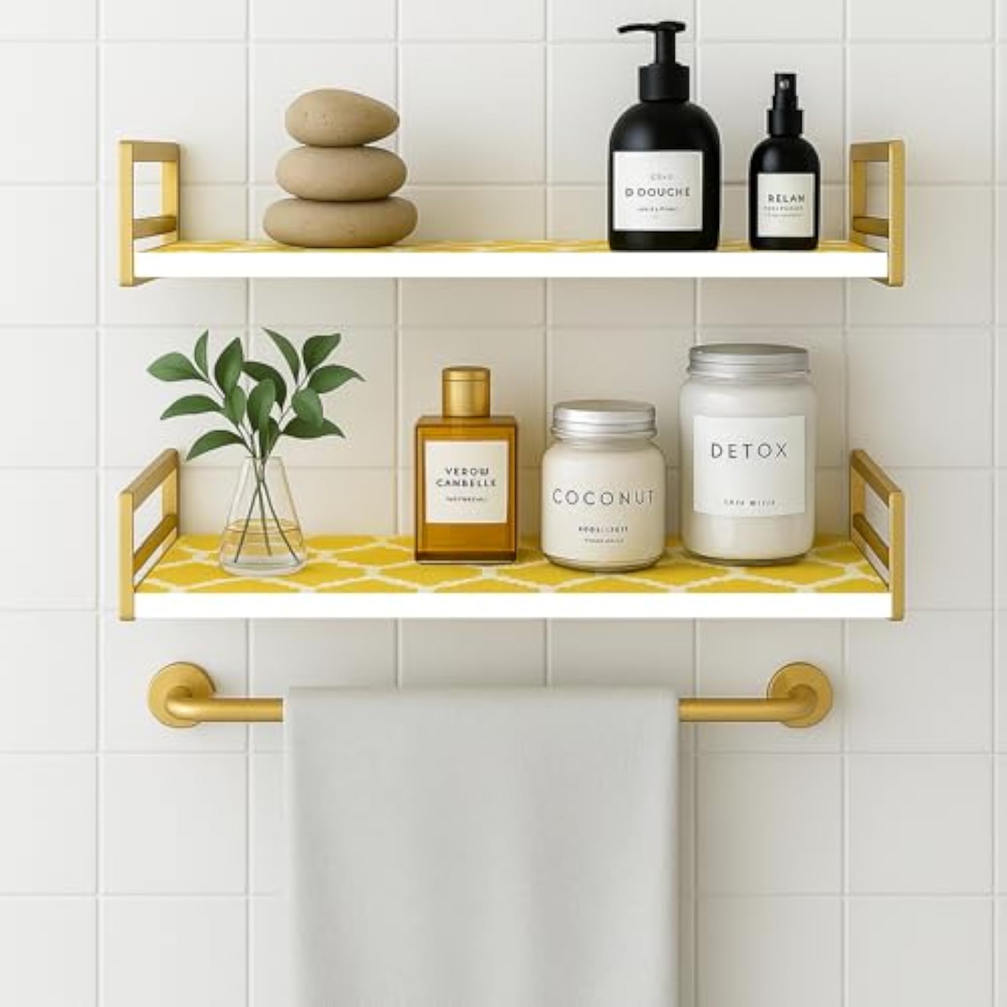 Golden Glow Fabric Mats Shelf Liners for Kitchen Shelves