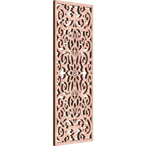 Image of Buel Decorative Pierced Fretwork Wood Wall Panels, 9 3 /8 inchW x 24 3 /8 inchH x 3 /8 inchT, Walnut