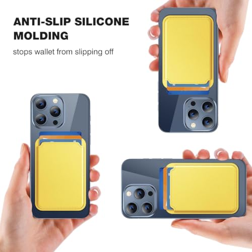 Image of MIDOS Magnetic Card Wallet Holder Designed for MagSafe Compatible with iphone16, iPhone 15, iPhone 14, iPhone 13, iPhone 12 iPhone 17 Series Models (Lemon Yellow)