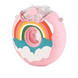 Ycauty Botella de Agua Portátil con Forma de Donut de Dibujos Animados para Niños, Hervidor de Silicona Creativo con Pajita, Color Verde, 380ml, Regalo Ideal para Niñas (rosa)
