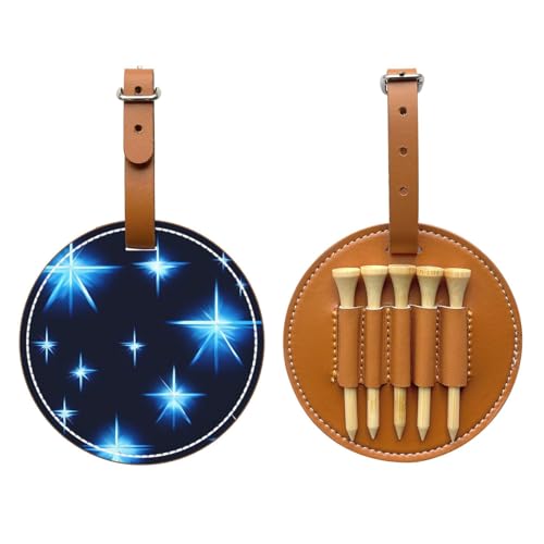 Cartoon Blue Star Brown Golf tee Storage Bag - Durable and wear-Resistant Golf Accessories