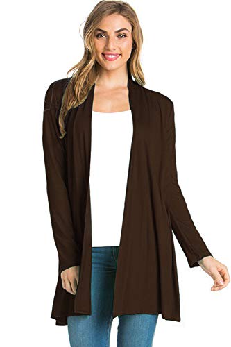 Longline Long Sleeve Open Cardigan (S-3X) - Made in USA