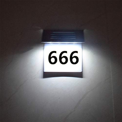 Preisvergleich Produktbild XJHJKR Hausnummer LED Solarleuchte Solar Außenwandleuchte Hausnummernleuchte Wandleuchte Hausnummernschild Beleuchtet Schild Wetterfest -Metall