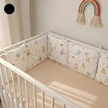 Airwrap Padded Cot Bumper Set - Breathable Mesh Cot Bumpers for Cot Bed, Baby Cot Bumpers Crib Bumper Fall Protector, Soft Safe Cot Bedding for Baby Nursery (A)