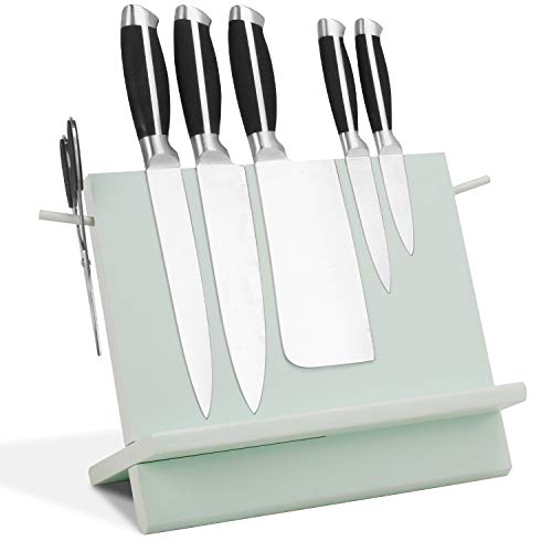 Leader Accessories Soporte Magnético de Bambú para Cuchillos y Tijeras Tableros de Doble Lados para Utensilios de Cocina Fácil de Montar Limpiar y Ordenar Buen Regalo (30,5_cm), Verde