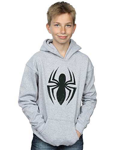 Marvel Boys Spider-Man Ultimate Spider Logo Hoodie Sport Grey 12-13 years