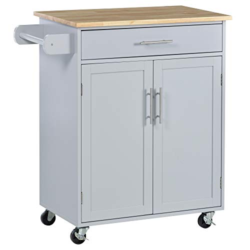 HOMCOM Desserte de Cuisine sur roulettes Chariot de Service Ilot de Cuisine avec tiroir de Placard...
