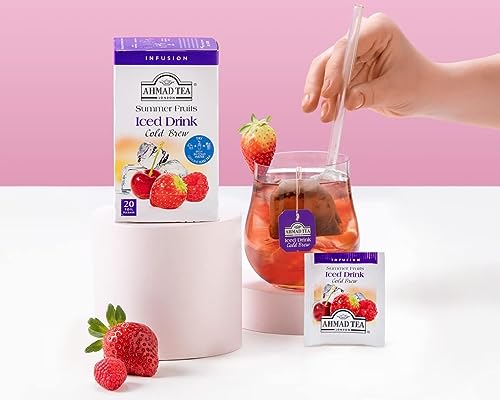 Image of Ahmad Tea Herbal Tea, Cold Brew Summer Fruits Teabags, Iced Tea, 20 ct (Pack of 1) - Decaffeinated