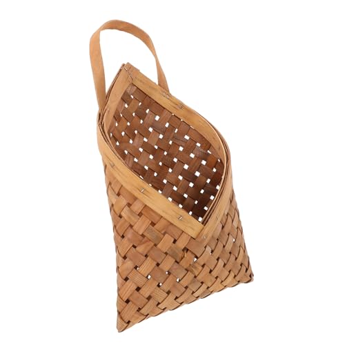 ifundom cesta de flores para colgar en la pared cestas colgantes de pared tejer interior hogar mimbre pequeña cesta de pared cesta colgante para flor bambú Light Brown