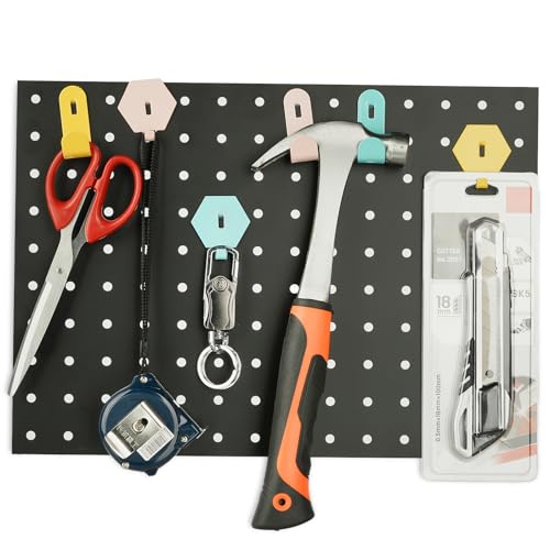 IWTTWY Werkzeugwand Lochwand aus Metall, Gerätehalter Wand Gartengerätehalter für Werkbank, Garage, Werkstatteinrichtung, 35.6CM*25CM